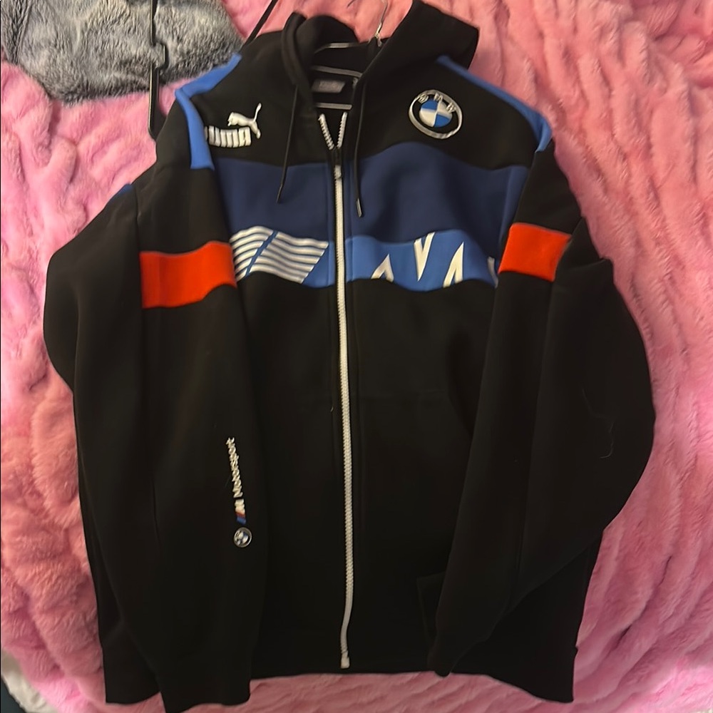 Puma Black and Blue Bomber Jacket with Modern Styling